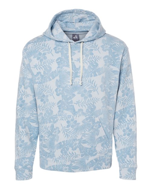 J. America Men's Triblend Fleece Hooded Sweatshirt 8871 - Chambray Aloha Triblend