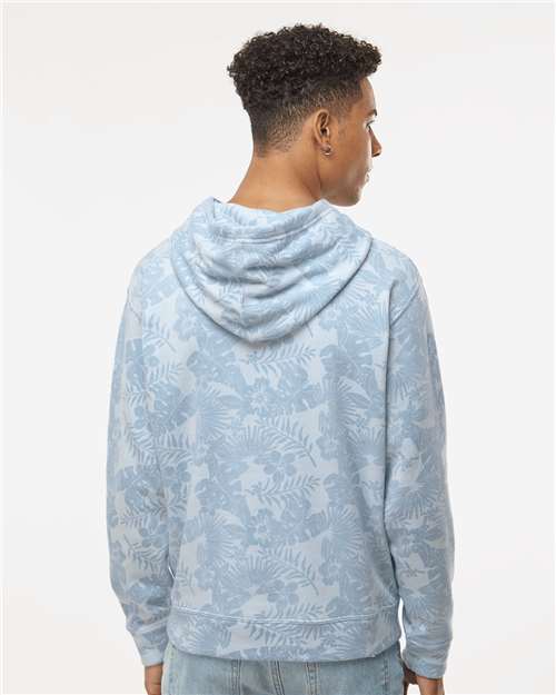 J. America Men's Triblend Fleece Hooded Sweatshirt 8871 - Chambray Aloha Triblend
