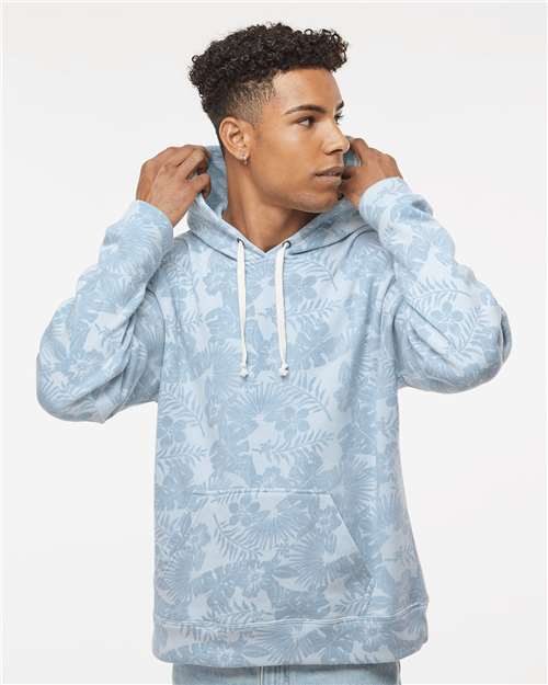 J. America Men's Triblend Fleece Hooded Sweatshirt 8871 - Chambray Aloha Triblend