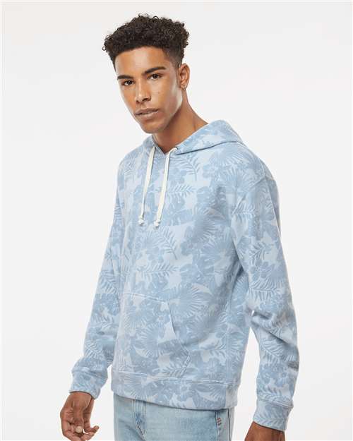 J. America Men's Triblend Fleece Hooded Sweatshirt 8871 - Chambray Aloha Triblend