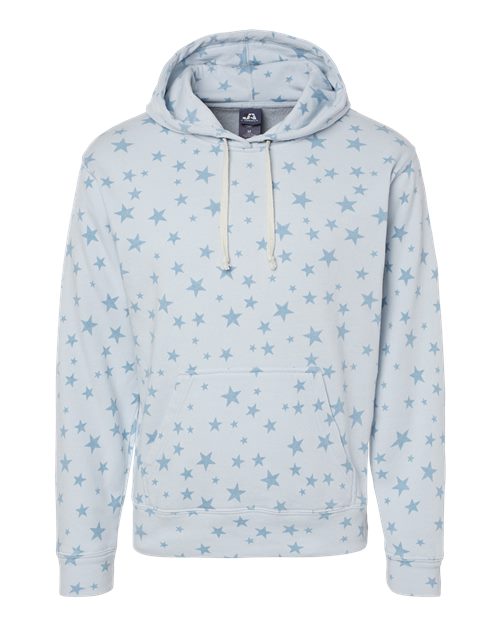 J. America Men's Triblend Fleece Hooded Sweatshirt 8871 - Chambray Stars Triblend
