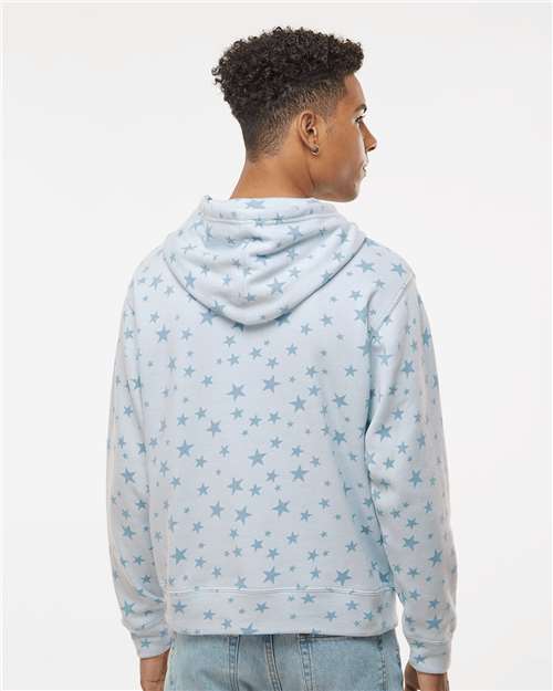 J. America Men's Triblend Fleece Hooded Sweatshirt 8871 - Chambray Stars Triblend