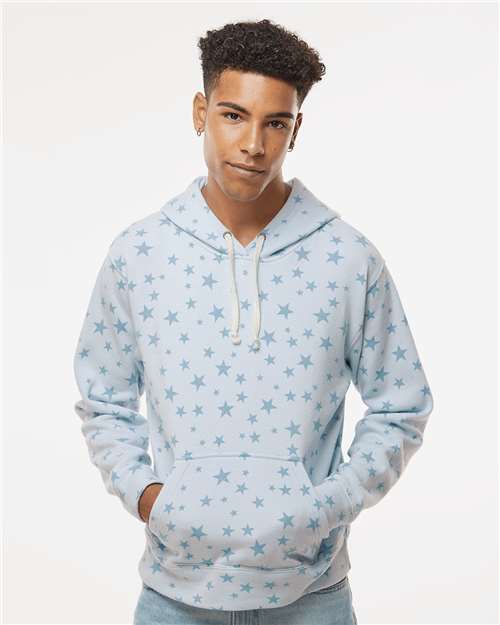 J. America Men's Triblend Fleece Hooded Sweatshirt 8871 - Chambray Stars Triblend