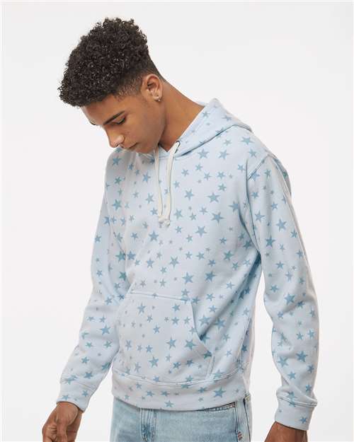 J. America Men's Triblend Fleece Hooded Sweatshirt 8871 - Chambray Stars Triblend