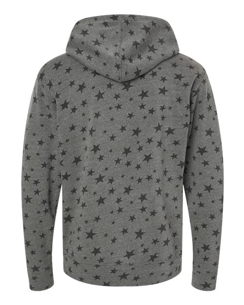 J. America Men's Triblend Fleece Hooded Sweatshirt 8871 - Smoke Stars Triblend