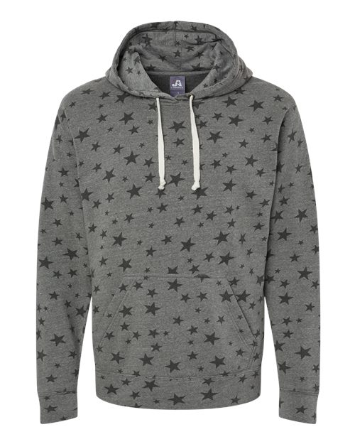 J. America Men's Triblend Fleece Hooded Sweatshirt 8871 - Smoke Stars Triblend