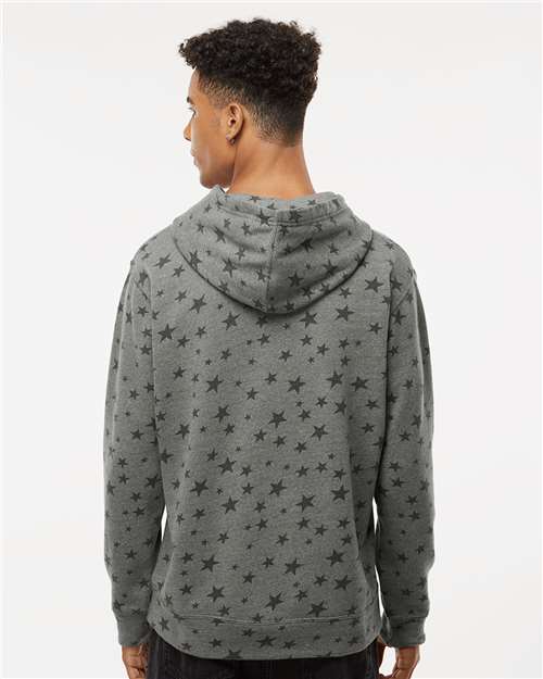 J. America Men's Triblend Fleece Hooded Sweatshirt 8871 - Smoke Stars Triblend