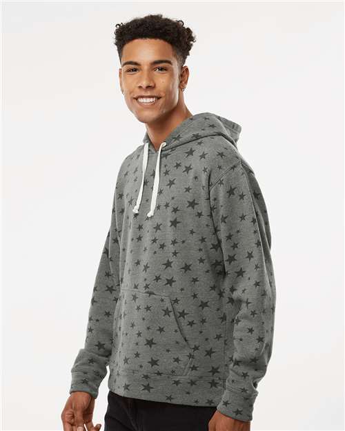 J. America Men's Triblend Fleece Hooded Sweatshirt 8871 - Smoke Stars Triblend