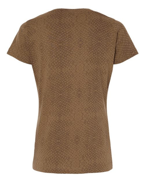 LAT Women's Fine Jersey Tee 3516 - Brown Reptile