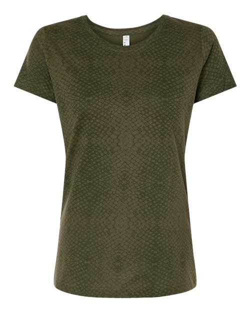 LAT Women's Fine Jersey Tee 3516 - Green Reptile