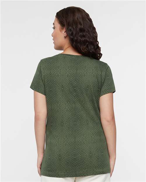 LAT Women's Fine Jersey Tee 3516 - Green Reptile