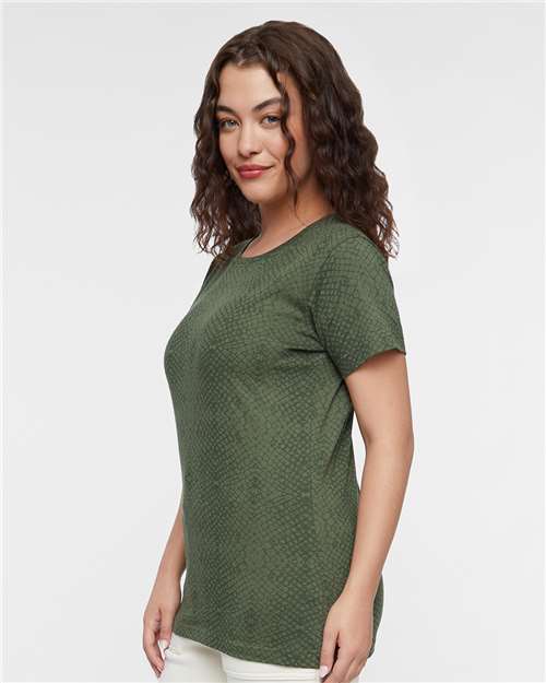LAT Women's Fine Jersey Tee 3516 - Green Reptile
