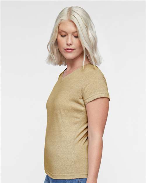 LAT Women's Harborside Mélange V-Neck Tee 3591