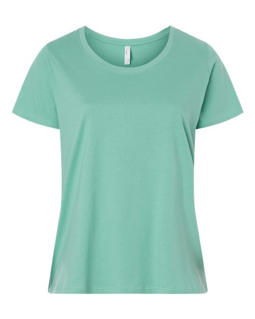 LAT Women's Curvy Collection Fine Jersey Tee 3816