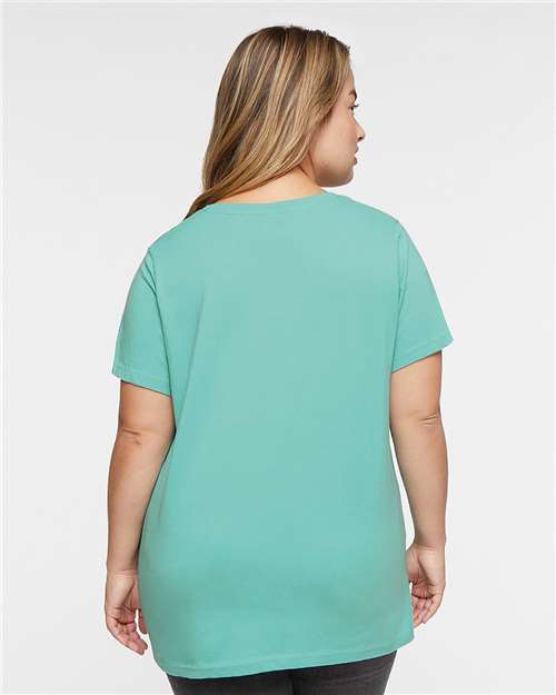LAT Women's Curvy Collection Fine Jersey Tee 3816