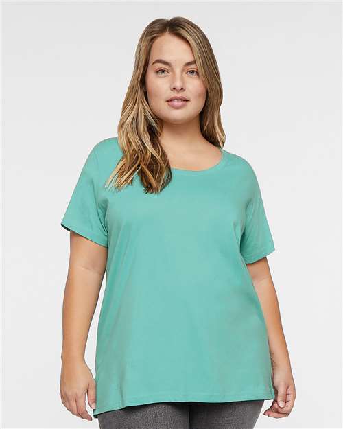 LAT Women's Curvy Collection Fine Jersey Tee 3816