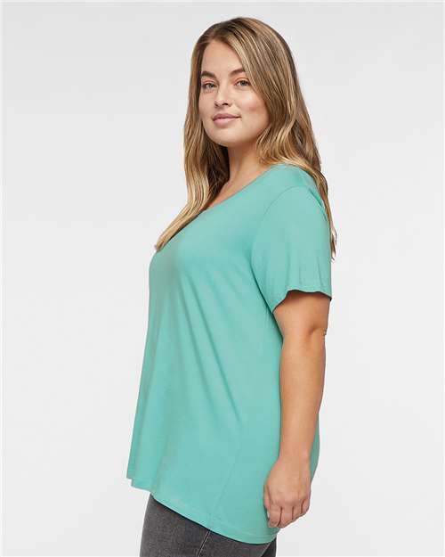 LAT Women's Curvy Collection Fine Jersey Tee 3816