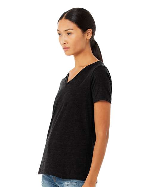 BELLA + CANVAS Women's Relaxed Heather CVC V-Neck Tee 6405CVC