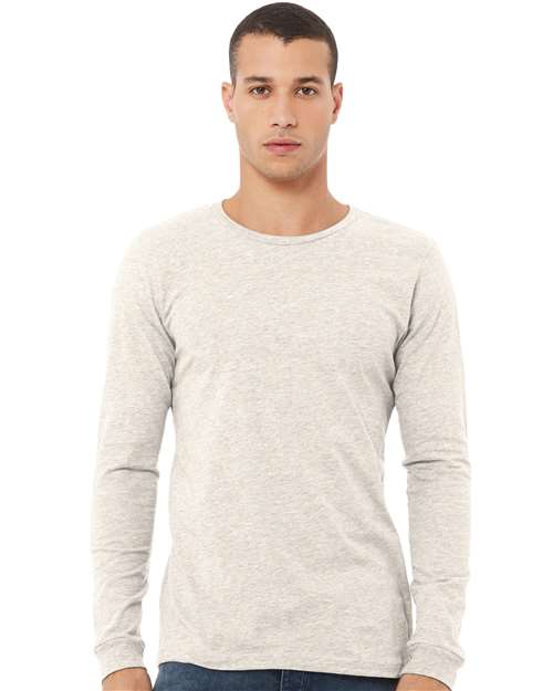 BELLA + CANVAS Unisex Triblend Long Sleeve Tee 3513 - Oatmeal Triblend