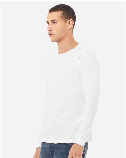 BELLA + CANVAS Unisex Triblend Long Sleeve Tee 3513 - Solid White Triblend