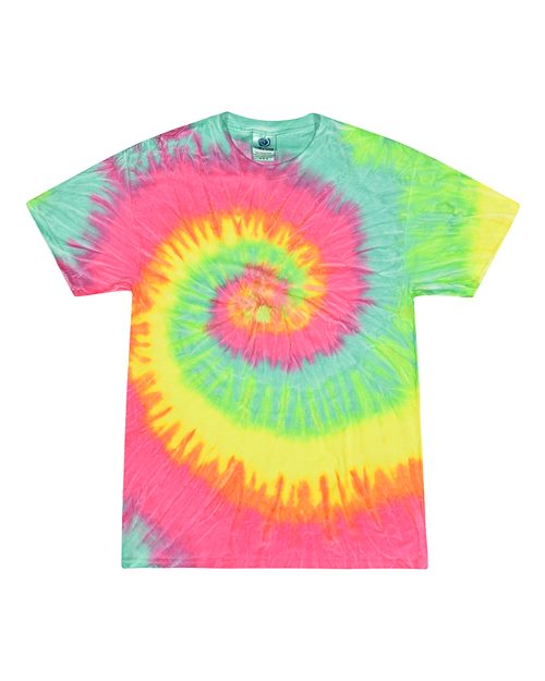 Colortone Unisex Multi-Color Tie-Dyed T-Shirt 1000 - Minty Rainbow