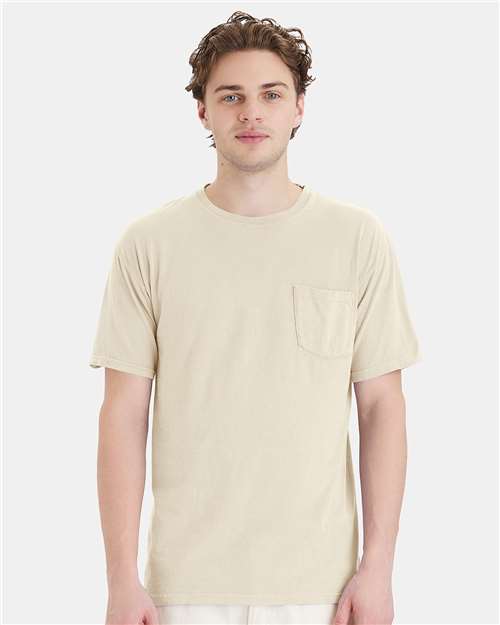 ComfortWash by Hanes Unisex Garment-Dyed Pocket T-Shirt GDH150 - Parchment