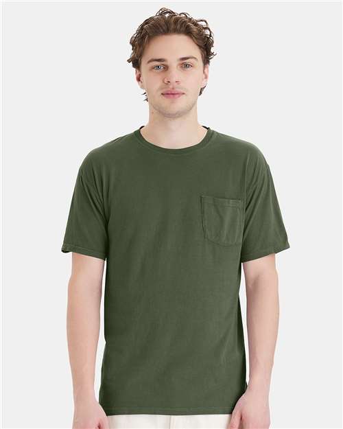 ComfortWash by Hanes Unisex Garment-Dyed Pocket T-Shirt GDH150 - Moss