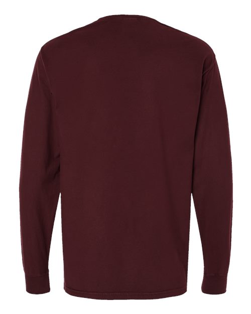 ComfortWash by Hanes Unisex Garment-Dyed Long Sleeve T-Shirt GDH200 - Maroon