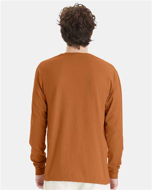 ComfortWash by Hanes Unisex Garment-Dyed Long Sleeve T-Shirt GDH200 - Texas Orange