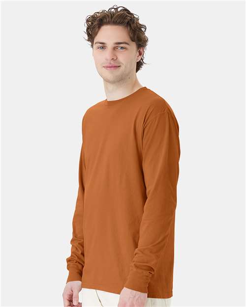 ComfortWash by Hanes Unisex Garment-Dyed Long Sleeve T-Shirt GDH200 - Texas Orange
