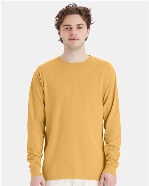 ComfortWash by Hanes Unisex Garment-Dyed Long Sleeve T-Shirt GDH200 - Artisan Gold