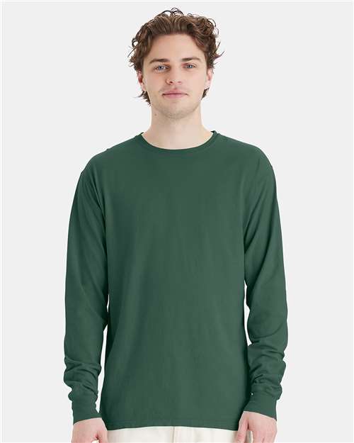 ComfortWash by Hanes Unisex Garment-Dyed Long Sleeve T-Shirt GDH200 - Field Green