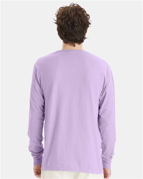 ComfortWash by Hanes Unisex Garment-Dyed Long Sleeve T-Shirt GDH200 - Future Lavender