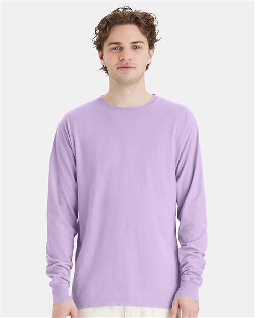 ComfortWash by Hanes Unisex Garment-Dyed Long Sleeve T-Shirt GDH200 - Future Lavender