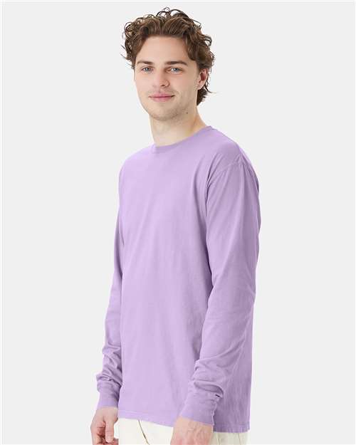 ComfortWash by Hanes Unisex Garment-Dyed Long Sleeve T-Shirt GDH200 - Future Lavender