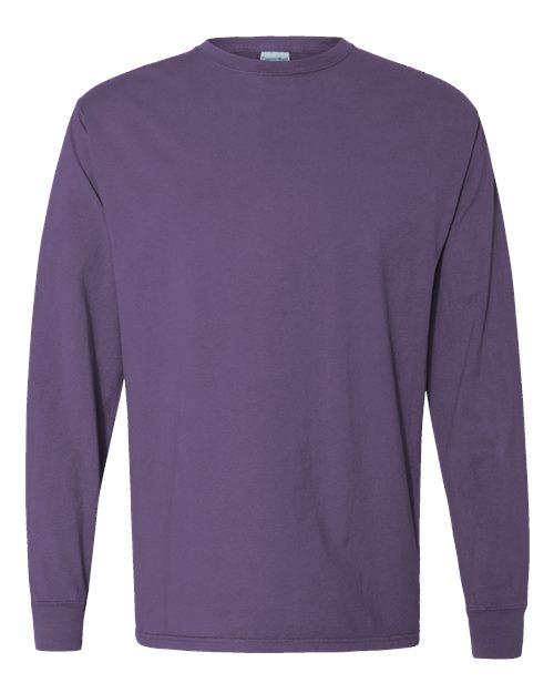 ComfortWash by Hanes Unisex Garment-Dyed Long Sleeve T-Shirt GDH200 - Grape Soda