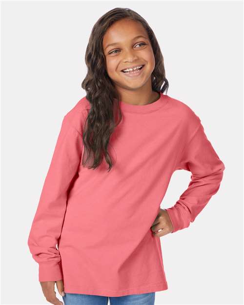 ComfortWash by Hanes Youth Garment-Dyed Long Sleeve T-Shirt GDH275