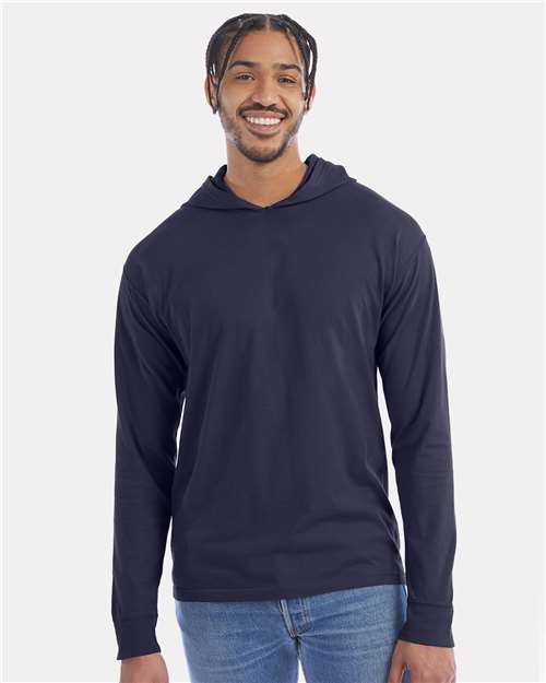 ComfortWash by Hanes Unisex Garment-Dyed Jersey Hooded Long Sleeve T-Shirt GDH280