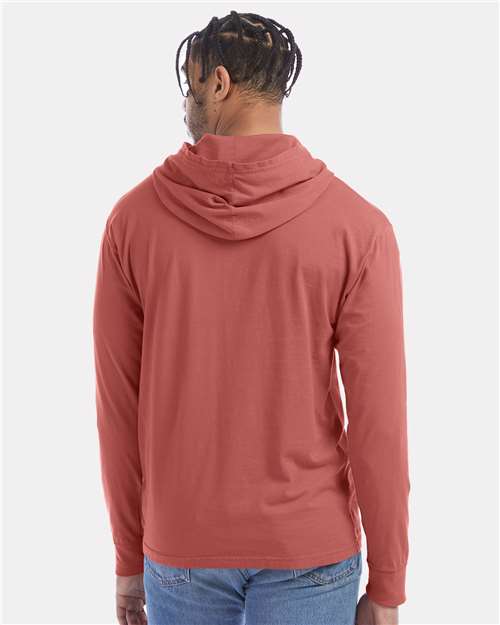 ComfortWash by Hanes Unisex Garment-Dyed Jersey Hooded Long Sleeve T-Shirt GDH280
