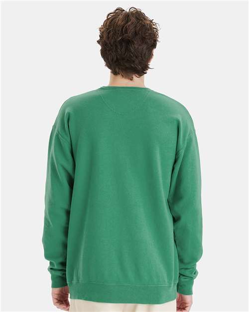 ComfortWash by Hanes Unisex Garment-Dyed Crewneck Sweatshirt GDH400 - Rich Green Grass