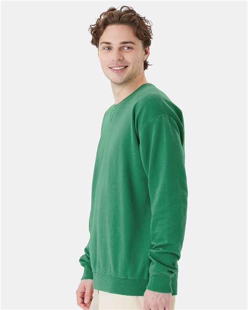 ComfortWash by Hanes Unisex Garment-Dyed Crewneck Sweatshirt GDH400 - Rich Green Grass