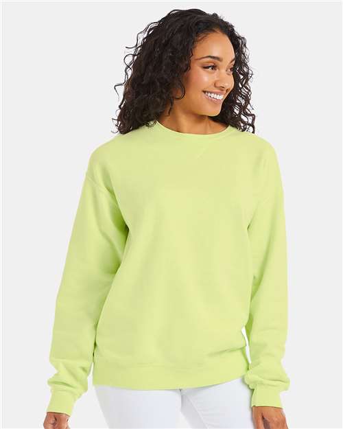 ComfortWash by Hanes Unisex Garment-Dyed Crewneck Sweatshirt GDH400 - Chic Lime