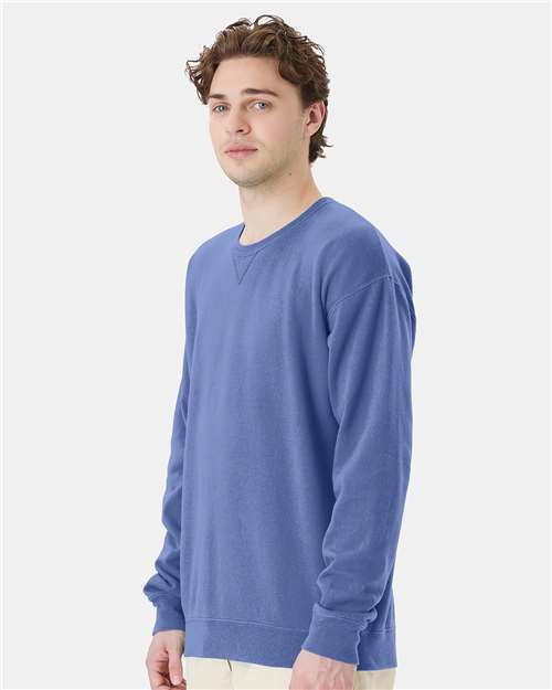 ComfortWash by Hanes Unisex Garment-Dyed Crewneck Sweatshirt GDH400 - Frontier Blue