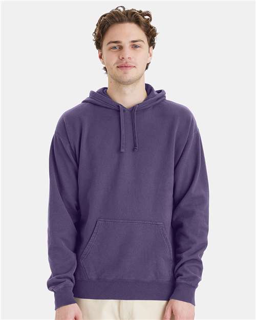 ComfortWash by Hanes Unisex Garment-Dyed Hooded Sweatshirt GDH450 - Grape Soda