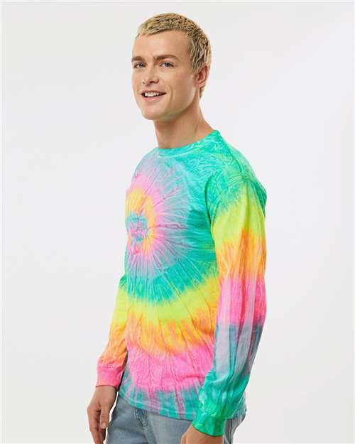 Colortone Unisex Tie-Dyed Long Sleeve T-Shirt 2000 - Minty Rainbow