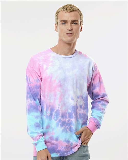 Colortone Unisex Tie-Dyed Long Sleeve T-Shirt 2000 - Cotton Candy