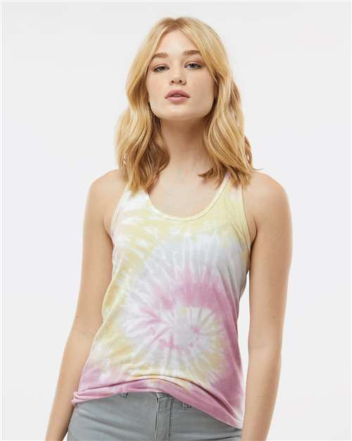 Colortone Women's Tie-Dyed Racerback Tank Top 3400