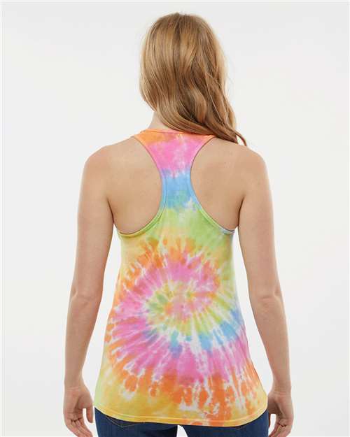 Colortone Women's Tie-Dyed Racerback Tank Top 3400