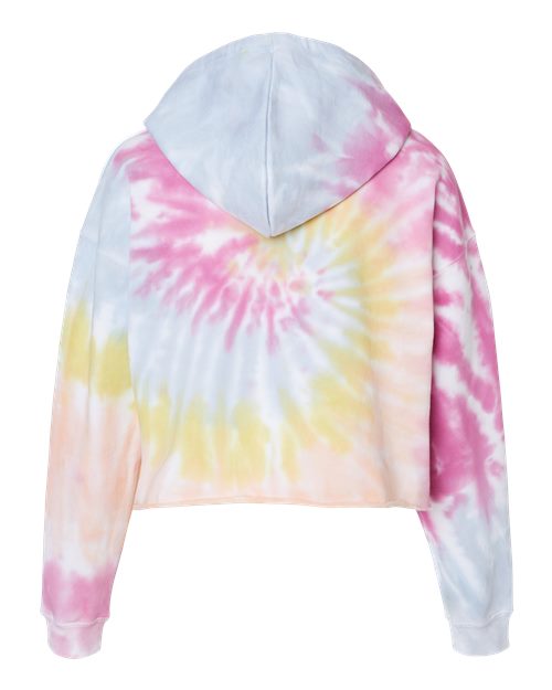 Colortone Women's Tie-Dyed Crop Hooded Sweatshirt 8333