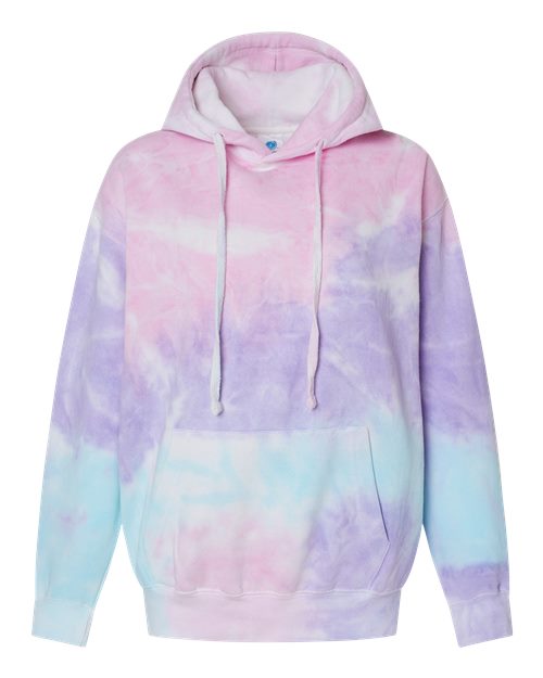 Colortone Unisex Tie-Dyed Hooded Sweatshirt 8777 - Cotton Candy